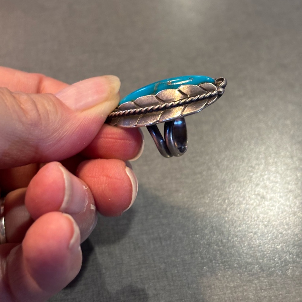 Turquoise Silver Ring - image 3